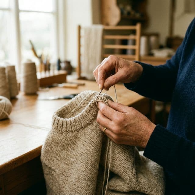 Abstract hand-linking and stitch tension study