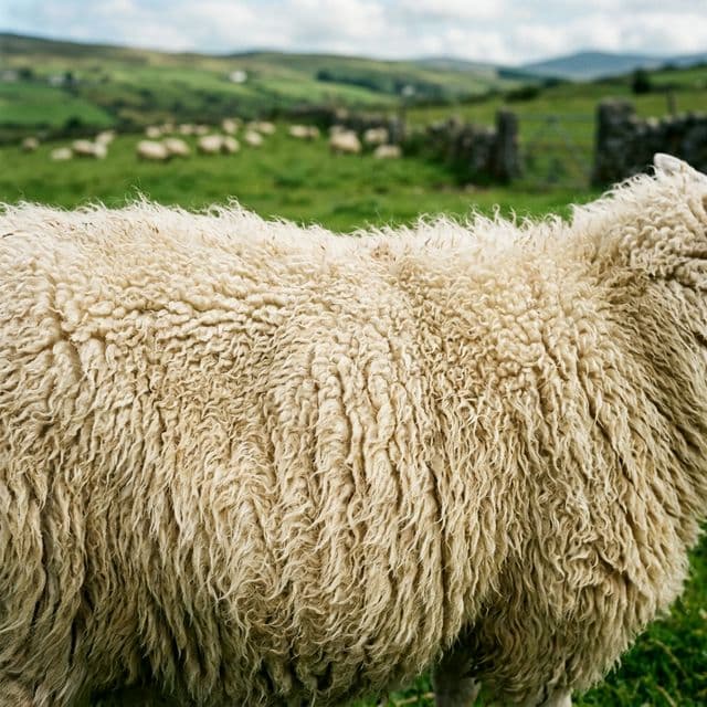 Abstract fleece texture study with lanolin-warm tones